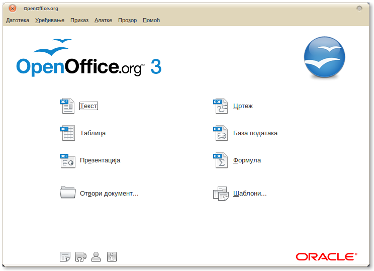 OpenOffice.org 3.2.1 pozdravni ekran